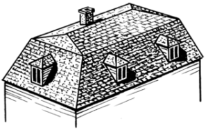 Traditional mansard roofs have two sloping sides, with the second slope being dramatically steeper. 